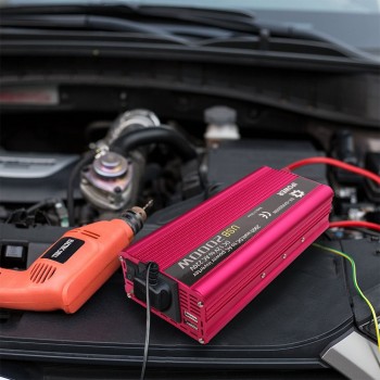 Dual USB 2000W Watt DC 12V to AC 220V Portable Car Power Inverter Charger Converter Adapter DC 12 to AC 220 Modified Sine Wave