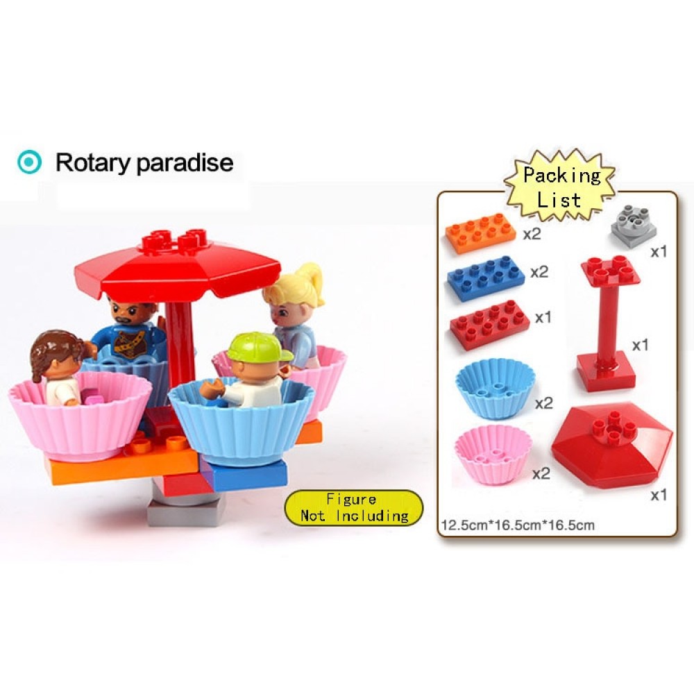 Large Building Block Fit Duplo Parts Carrousel Merry-Go-Round Classic Piece Big Dot Brick Accessory Bricklink Toy
