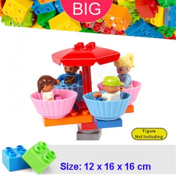 Large Building Block Fit Duplo Parts Carrousel Merry-Go-Round Classic Piece Big Dot Brick Accessory Bricklink Toy