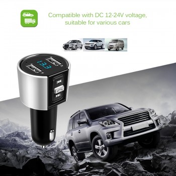 Onever 5V/3.4A Bluetooth Fm Transmitter Aux Wireless Audio Player Car Kit Handsfree Fm Modulator Dual USB Charger Hands-free