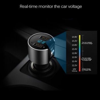 Onever 5V/3.4A Bluetooth Fm Transmitter Aux Wireless Audio Player Car Kit Handsfree Fm Modulator Dual USB Charger Hands-free