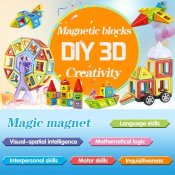 115-402pcs DIY Magnetic Building Blocks Designer Construction Toys Set Model Magnet Educational Hobbies Toys For Children Gifts