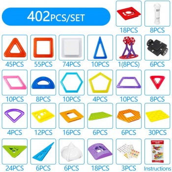 115-402pcs DIY Magnetic Building Blocks Designer Construction Toys Set Model Magnet Educational Hobbies Toys For Children Gifts