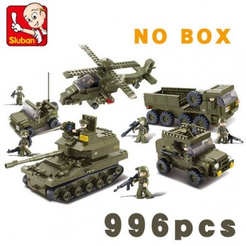 Sluban compatible legoed Military Tank world war 2 Army figures Series Set troops Building Blocks Bricks Helicopter Model Toys