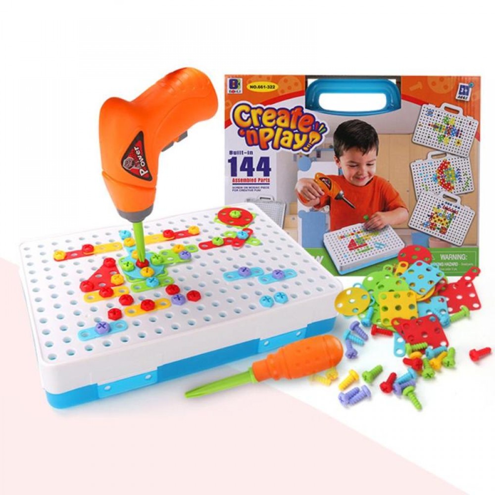 Kids Drill Toy Puzzle Educational Toys Screw Group Tool Kits Jigsaw Toys For Children Kids Craft Improve Kids color awareness