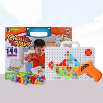 Kids Drill Toy Puzzle Educational Toys Screw Group Tool Kits Jigsaw Toys For Children Kids Craft Improve Kids color awareness