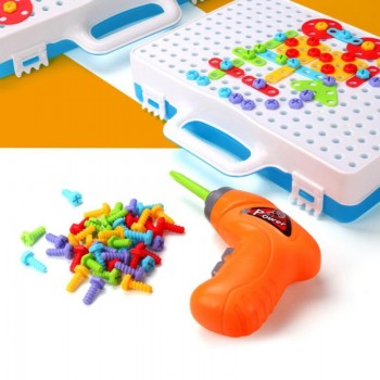 Kids Drill Toy Puzzle Educational Toys Screw Group Tool Kits Jigsaw Toys For Children Kids Craft Improve Kids color awareness