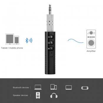 Universal 3.5mm jack Bluetooth Car Kit Hands free Music Audio Receiver Adapter Auto AUX Kit for Speaker Headphone Car Stereo