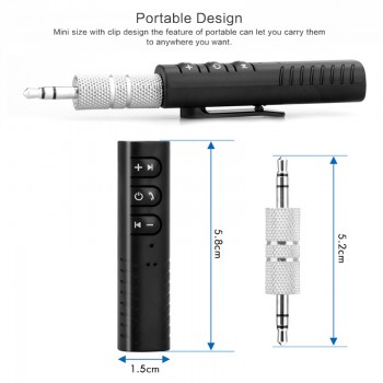 Universal 3.5mm jack Bluetooth Car Kit Hands free Music Audio Receiver Adapter Auto AUX Kit for Speaker Headphone Car Stereo