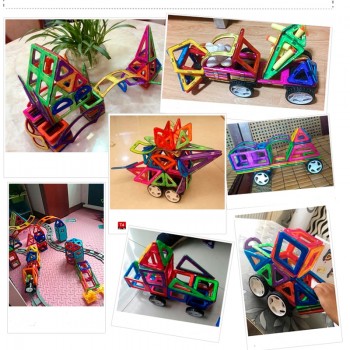 52pcs Big Size Magnetic Building Blocks Triangle Square Brick designer Enlighten Bricks Magnetic Toys Free Stickers Gift