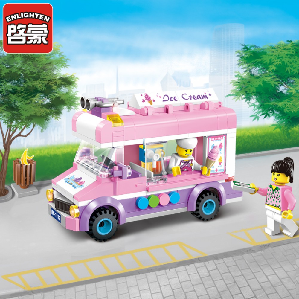Enlighten Building Block City Cars ice cream car 212pcs Educational Bricks Toy Boy Gift-No Box