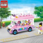 Enlighten Building Block City Cars ice cream car 212pcs Educational Bricks Toy Boy Gift-No Box