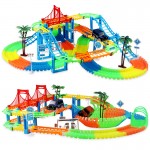 New Flexible Railway Racing Track Play Set DIY Bend Luminous Race   Track car Electronic Flash Light Glowing Car Toys For Child