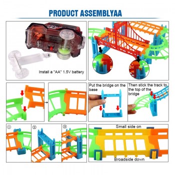 New Flexible Railway Racing Track Play Set DIY Bend Luminous Race   Track car Electronic Flash Light Glowing Car Toys For Child