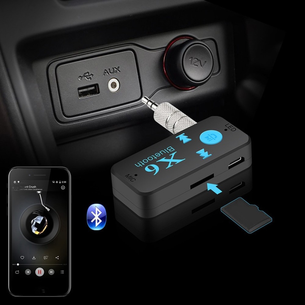 Bluetooth 4.1 Wireless USB Receiver Bluetooth Audio Adapter 3.5mm Jack AUX TF Card Reader Microphone Hands free call Support