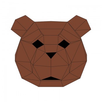 Bear head Paper DIY material manual creative Head Mask Party Masquerade show props lovely tide hand made lovely Bearhead mask
