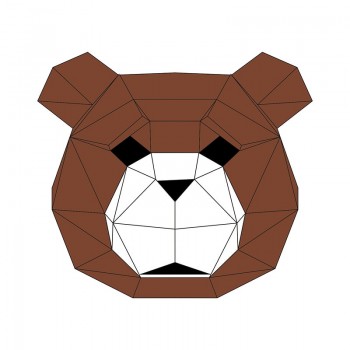 Bear head Paper DIY material manual creative Head Mask Party Masquerade show props lovely tide hand made lovely Bearhead mask