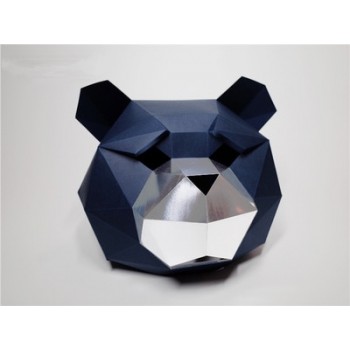 Bear head Paper DIY material manual creative Head Mask Party Masquerade show props lovely tide hand made lovely Bearhead mask
