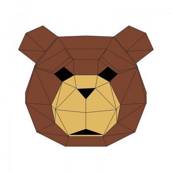 Bear head Paper DIY material manual creative Head Mask Party Masquerade show props lovely tide hand made lovely Bearhead mask