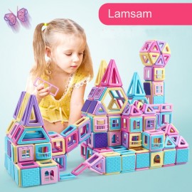 258pcs/40pc Pink block Magnetic Designer Construction Set Model amp; Building Toy Plastic Magnetic Blocks Educational Toys For kids
