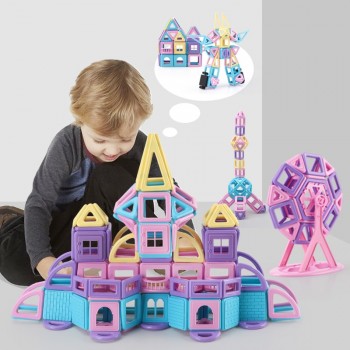 258pcs/40pc Pink block Magnetic Designer Construction Set Model amp; Building Toy Plastic Magnetic Blocks Educational Toys For kids