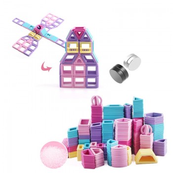 258pcs/40pc Pink block Magnetic Designer Construction Set Model amp; Building Toy Plastic Magnetic Blocks Educational Toys For kids