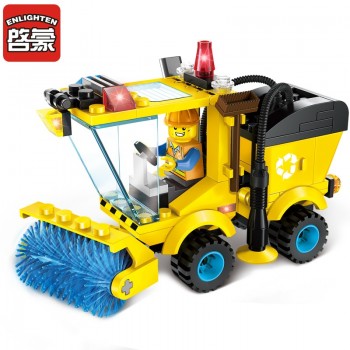Enlighten Building Block City Cars Street Sweeper 102pcs Educational Bricks Toy Boy Gift-No Box
