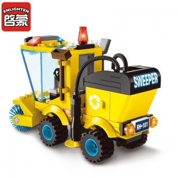 Enlighten Building Block City Cars Street Sweeper 102pcs Educational Bricks Toy Boy Gift-No Box