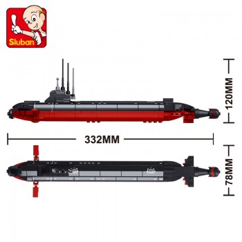 Sluban Building Block WW2 Military Nuclear Submarine 193pcs Educational Bricks Toy Boy No retail box