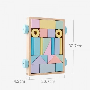 Montessori Nordic Educational Wooden Toys Wood Building Blocks Set Wooden Rainbow Blcoks Decoration Natural Craft Toys Kids