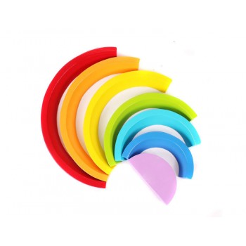 Wooden block rainbow kids children building blocks wooden toys baby early learning montessori educational