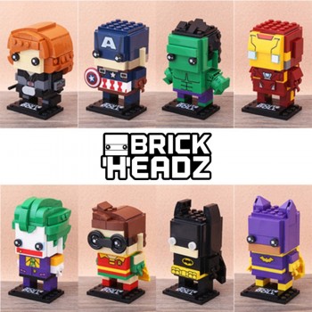 Free shipping DC Marvel Brickheadz Superman Batman Iron man Captain America Hulk Legos Brick headz Model Building Block Set Toy