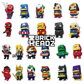 Free shipping DC Marvel Brickheadz Superman Batman Iron man Captain America Hulk Legos Brick headz Model Building Block Set Toy