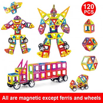 Magnetic Building Blocks Educational 3D Toys Magnet Designer For Kids  Magnetic Tiles Kit Construction Toy Set Standard Size