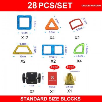 Magnetic Building Blocks Educational 3D Toys Magnet Designer For Kids  Magnetic Tiles Kit Construction Toy Set Standard Size