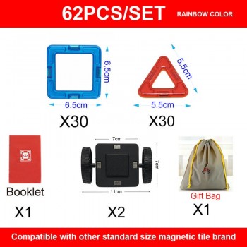 Magnetic Building Blocks Educational 3D Toys Magnet Designer For Kids  Magnetic Tiles Kit Construction Toy Set Standard Size