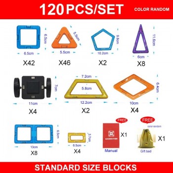 Magnetic Building Blocks Educational 3D Toys Magnet Designer For Kids  Magnetic Tiles Kit Construction Toy Set Standard Size