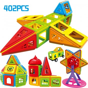 402pcs Magnetic Blocks Magnetic Designer Building Construction Toys Set Magnet Educational Toys For Children Kids Gift