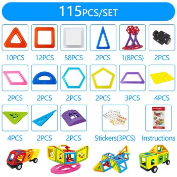 402pcs Magnetic Blocks Magnetic Designer Building Construction Toys Set Magnet Educational Toys For Children Kids Gift