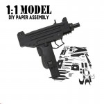 1:1 UZI Toy Gun Model Paper Assembled Educational Toy Building Construction Toys Card Model Building Sets