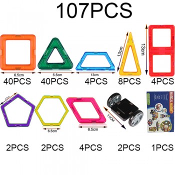 KACUU 135PCS Big Size Magnetic Constructor Set Boys Girls Building Magnets Toy Magnetic Blocks Educational Toys For Children