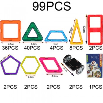 KACUU 135PCS Big Size Magnetic Constructor Set Boys Girls Building Magnets Toy Magnetic Blocks Educational Toys For Children