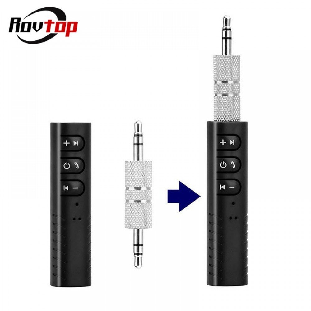 Rovtop Mini 3.5mm Jack Bluetooth Car Kit Wireless Handsfree AUX Stereo Music Audio Receiver Adapter for Speakers Headphone Z2