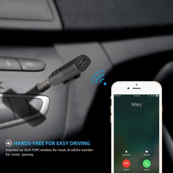 Rovtop Mini 3.5mm Jack Bluetooth Car Kit Wireless Handsfree AUX Stereo Music Audio Receiver Adapter for Speakers Headphone Z2