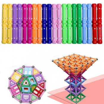 50/100/200pcs Magnet Bars Metal ball Magnetic Designer Building Blocks Construction Toys for Children Gifts