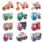 12 piece wooden car set cute wood baby toy gift box and cartoon packing toy wooden Traffic   toys set 12 pcs wood plane toy