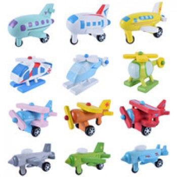 12 piece wooden car set cute wood baby toy gift box and cartoon packing toy wooden Traffic   toys set 12 pcs wood plane toy