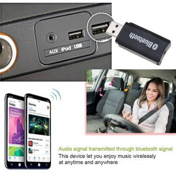 3.5mm AUX Bluetooth Handsfree car kit Bluetooth audio Receiver mp3 Audio Adapter 3.5mm Stereo for Car Speaker USB power by