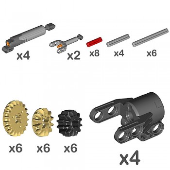46pcs TECHNIC LINEAR ACTUATOR PRO KIT Cylinder Piston power functions robot car gear axle connector pack compatible with lego