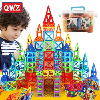 QWZ 252pcs Magnetic Blocks Mini Magnetic Designer Construction 3D Model Magnetic Blocks Educational Toys For Children Kid Gift